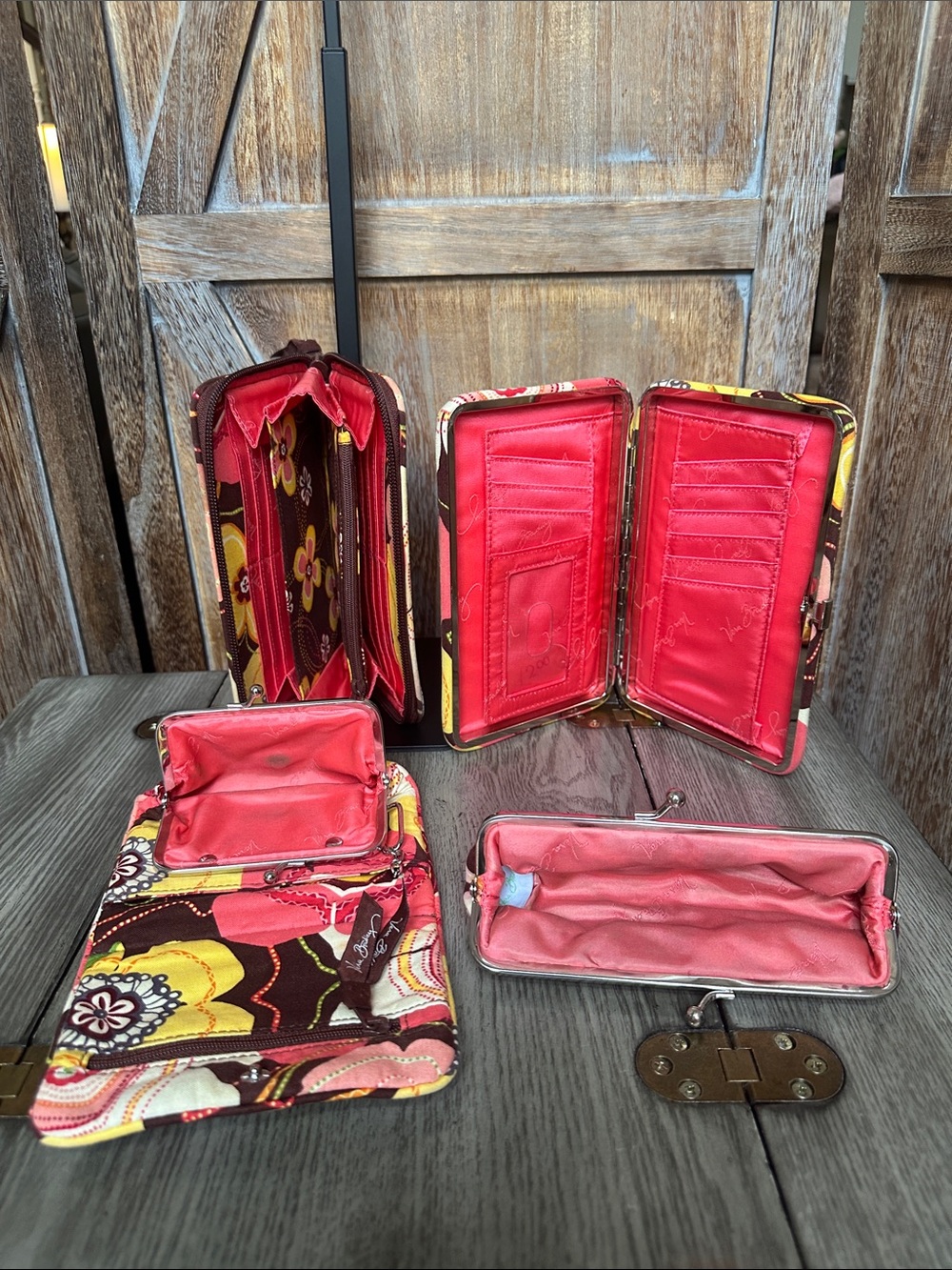 Vera Bradley Alice Buttercup Floral Kiss Lock Bag, 3 Wallets & Eyeglass Case - Picture 9 of 14